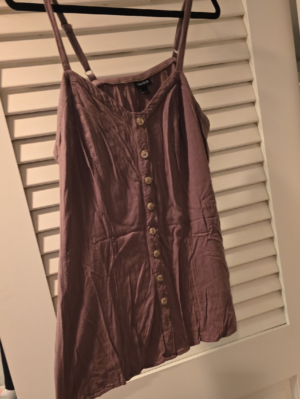 torrid Dusty Mauve Button-Front Spaghetti Strap Camisole